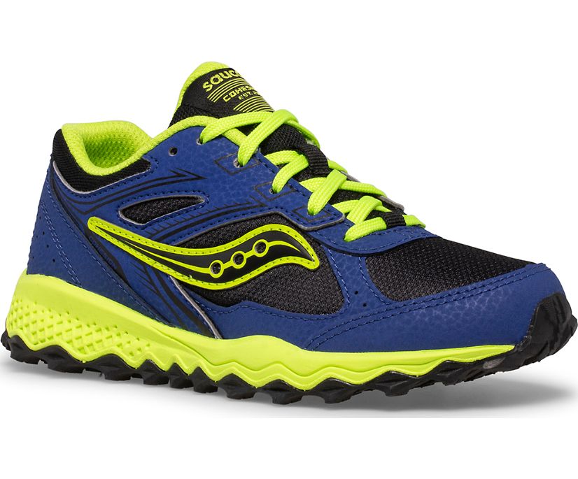 Kids' Saucony Big Cohesion Tr14 Lace Sneaker Running Shoes Blue Black Green | UK-51672