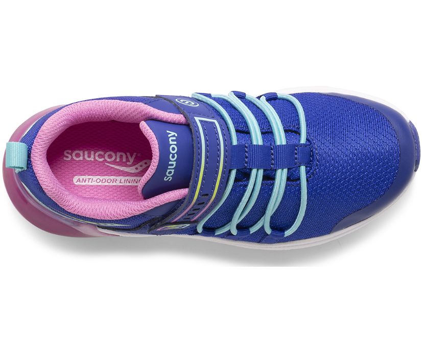 Kids' Saucony Big Flash Glow 2.0 Sneaker Running Shoes Navy Pink Multicolor | UK-39052