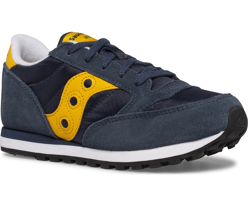 Kids' Saucony Big Jazz Original Sneaker Running Shoes Navy Yellow | UK-15086