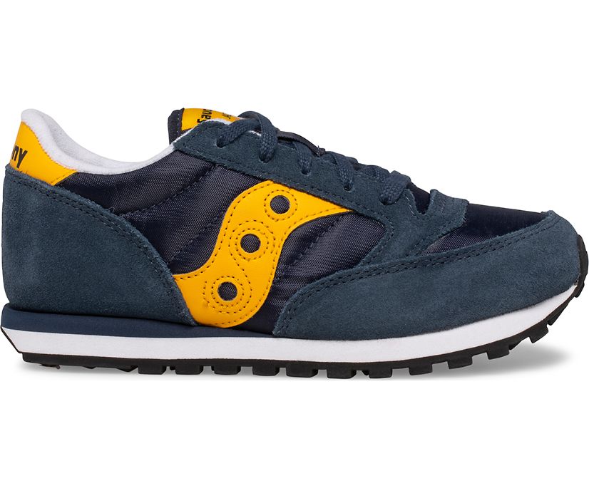 Kids\' Saucony Big Jazz Original Sneaker Running Shoes Navy Yellow | UK-15086