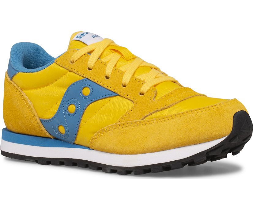 Kids' Saucony Big Jazz Original Sneaker Running Shoes Yellow Blue | UK-54083