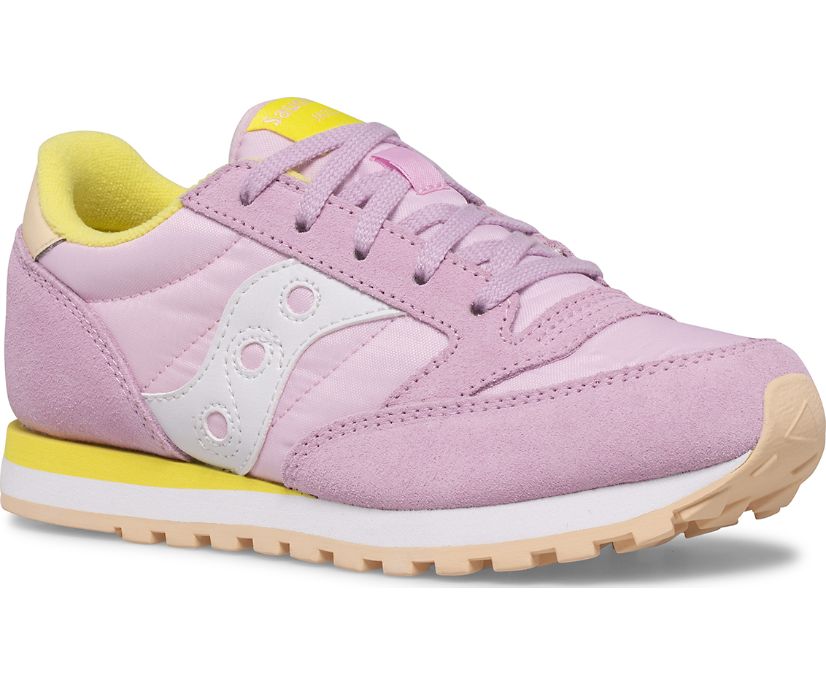 Kids' Saucony Big Jazz Original Sneaker Running Shoes Pink Yellow | UK-62014