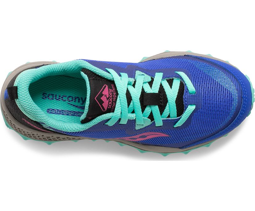 Kids' Saucony Big Peregrine 11 Shield Sneaker Running Shoes Blue Turquoise | UK-76935