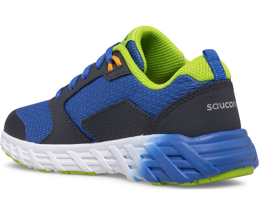 Kids' Saucony Big Wind 2.0 Lace Sneaker Running Shoes Blue Green | UK-04351