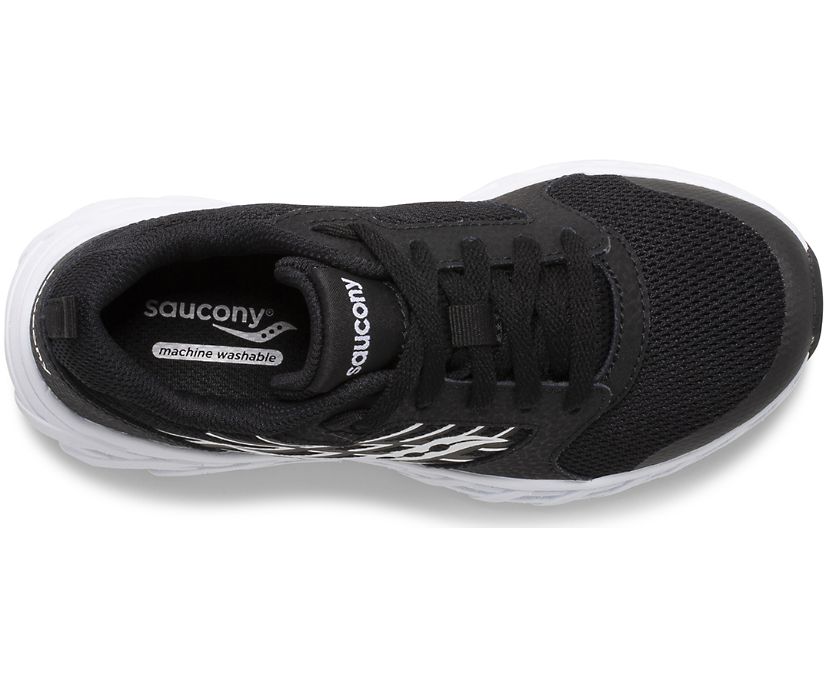 Kids' Saucony Big Wind 2.0 Lace Sneaker Running Shoes Black White | UK-98142