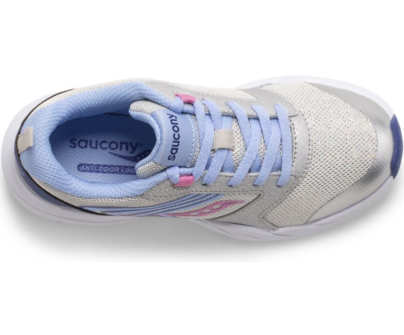 Kids' Saucony Big Wind Fst Lace Sneaker Running Shoes Silver Blue Pink | UK-30471