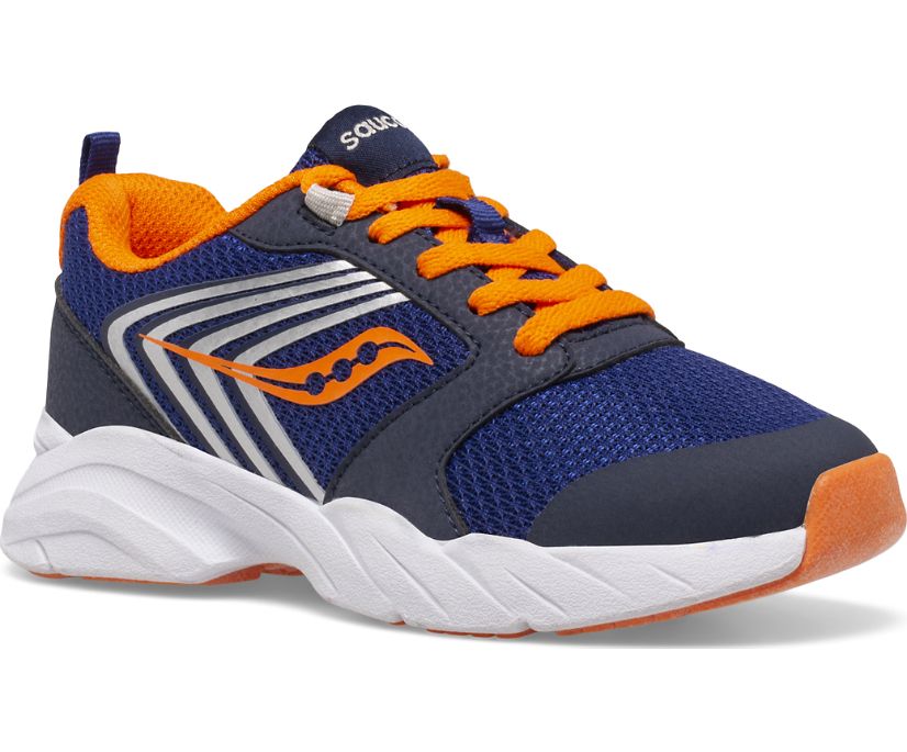 Kids' Saucony Big Wind Fst Lace Sneaker Running Shoes Navy Orange | UK-98502