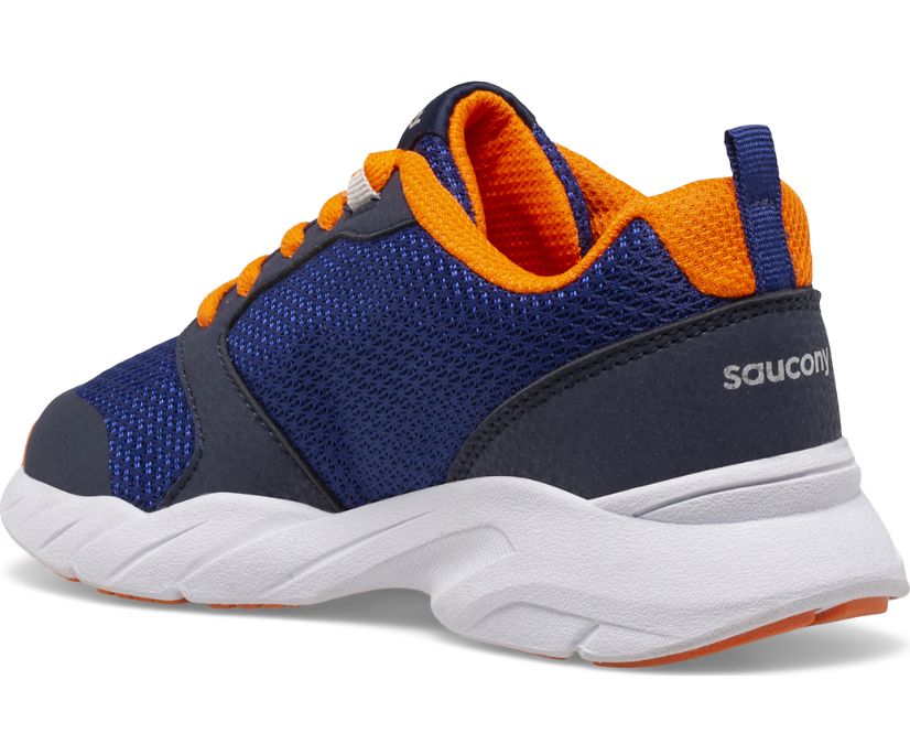 Kids' Saucony Big Wind Fst Lace Sneaker Running Shoes Navy Orange | UK-98502