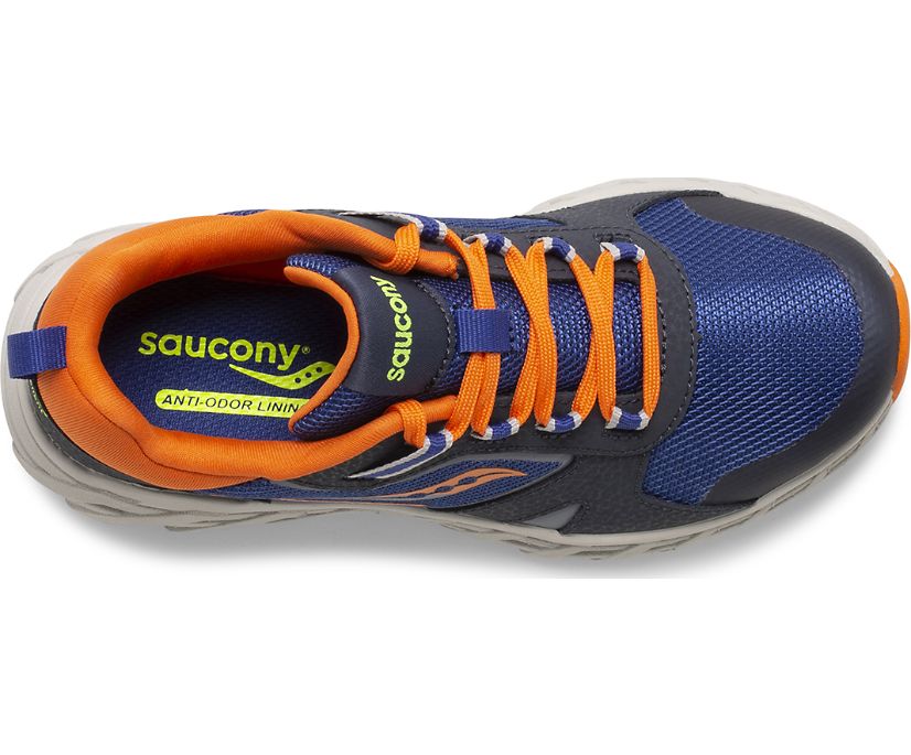 Kids' Saucony Big Wind Shield 2.0 Sneaker Running Shoes Navy Grey Orange | UK-79824