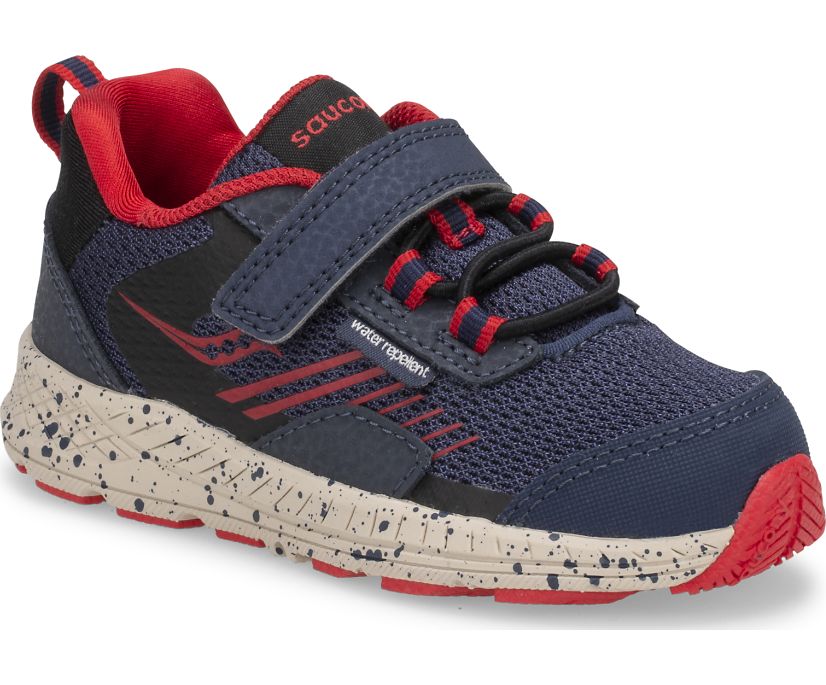 Kids' Saucony Big Wind Shield A/C Jr. Sneaker Running Shoes Navy Red | UK-51260