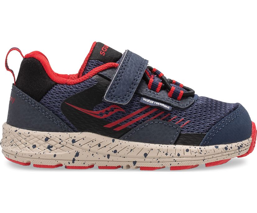 Kids\' Saucony Big Wind Shield A/C Jr. Sneaker Running Shoes Navy Red | UK-51260