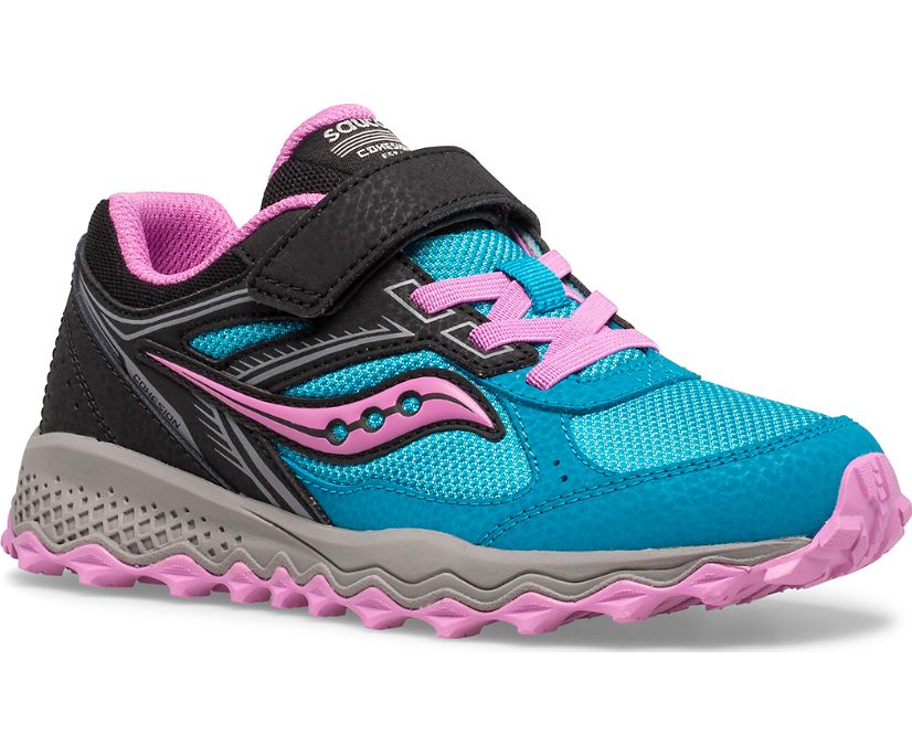 Kids' Saucony Cohesion Tr14 A/C Sneaker Running Shoes Blue Pink Black | UK-16459