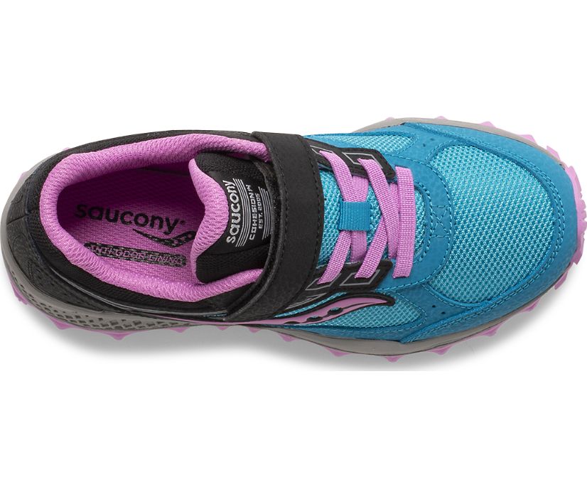 Kids' Saucony Cohesion Tr14 A/C Sneaker Running Shoes Blue Pink Black | UK-16459