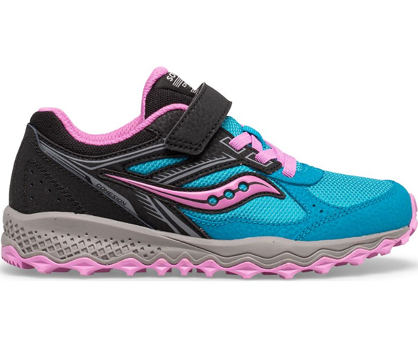 Kids\' Saucony Cohesion Tr14 A/C Sneaker Running Shoes Blue Pink Black | UK-16459