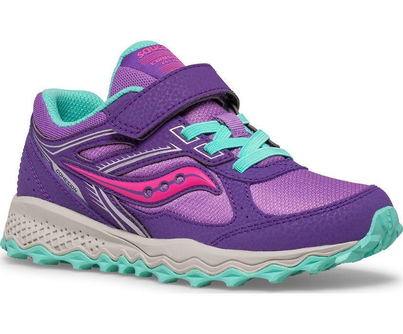 Kids' Saucony Cohesion Tr14 A/C Sneaker Running Shoes Purple Pink | UK-72136