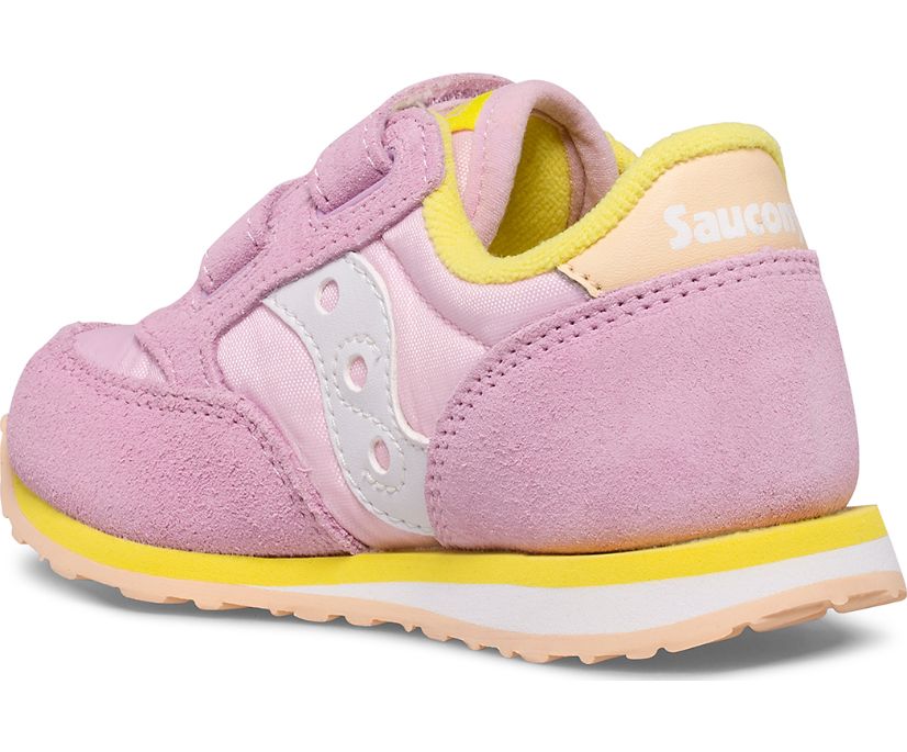 Kids' Saucony Jazz Hook & Loop Sneaker Running Shoes Pink Yellow | UK-75280