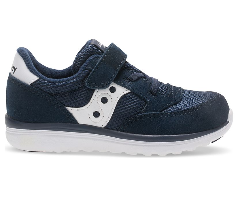 Kids\' Saucony Jazz Lite Sneaker Running Shoes Navy / White | UK-42976