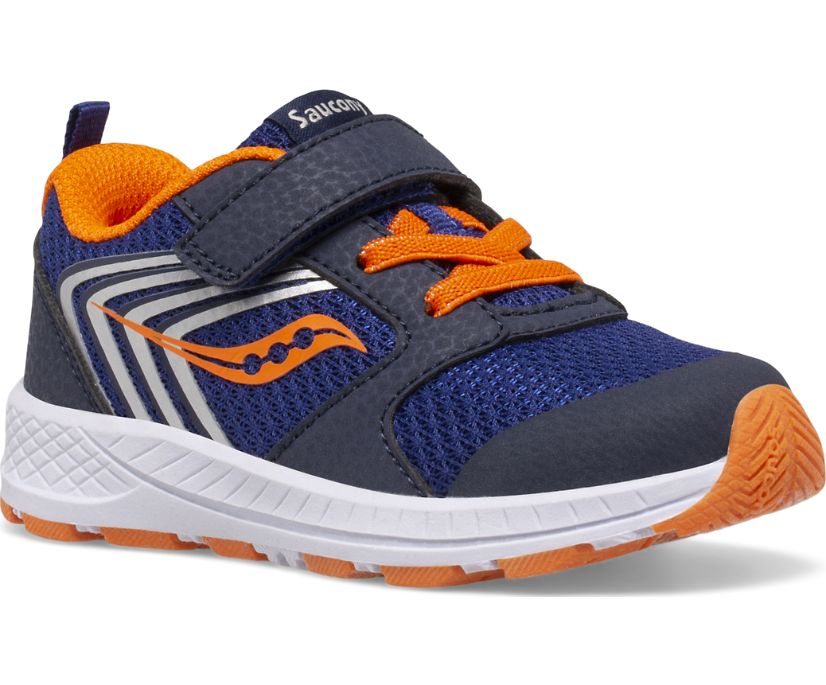 Kids' Saucony Wind Fst Jr. Sneaker Running Shoes Navy Orange | UK-40731