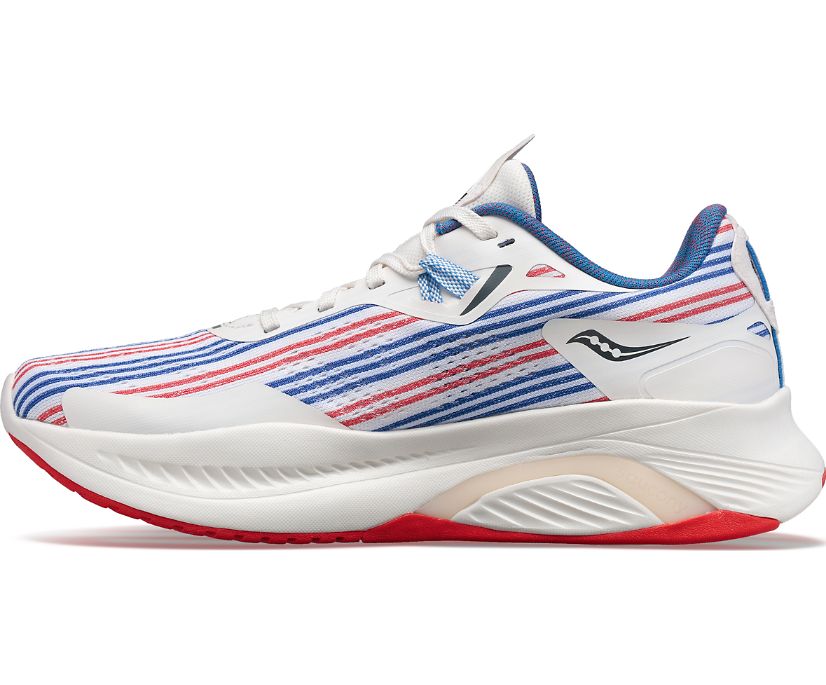 Men's Saucony Banner Guide 15 Running Shoes White Red Blue | UK-96523