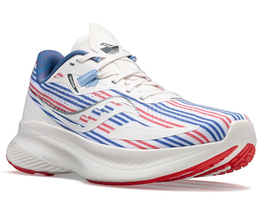 Men's Saucony Banner Guide 15 Running Shoes White Red Blue | UK-96523