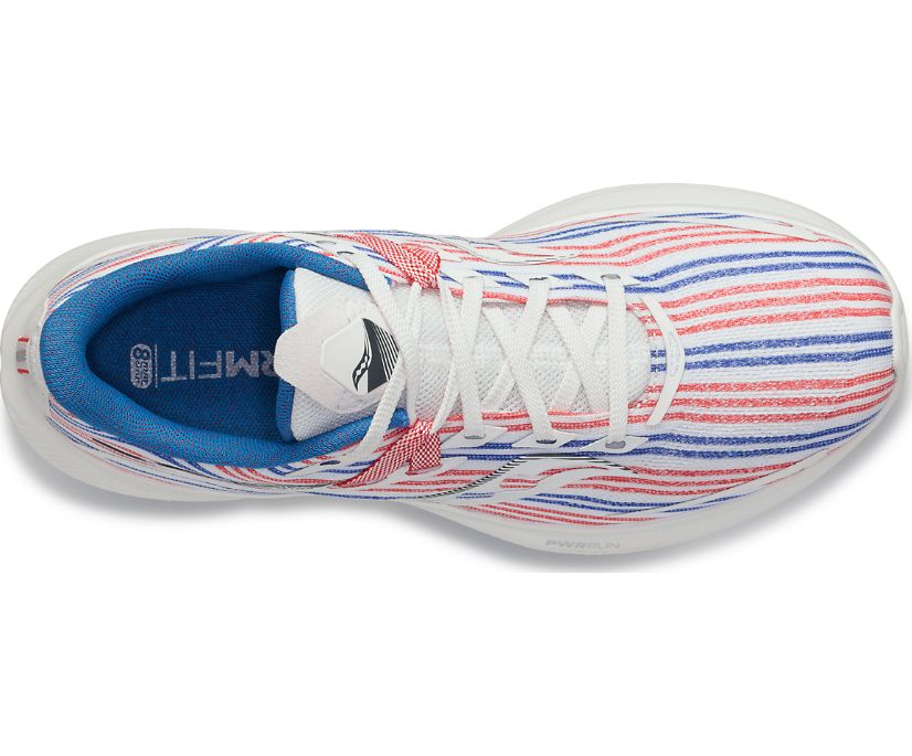 Men's Saucony Banner Ride 15 Running Shoes White Blue Red | UK-07935