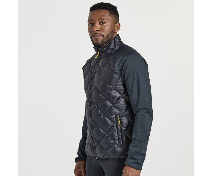 Men\'s Saucony Boulder Oysterpuff Jackets Black | UK-73019