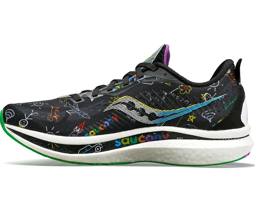 Men's Saucony Children's Day Endorphin Speed 2 Running Shoes Black Multicolor | UK-05792