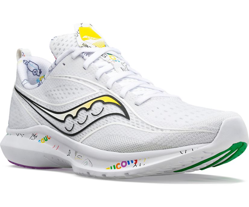 Men's Saucony Children's Day Kinvara 13 Running Shoes White Multicolor | UK-72648