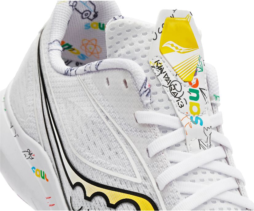 Men's Saucony Children's Day Kinvara 13 Running Shoes White Multicolor | UK-72648