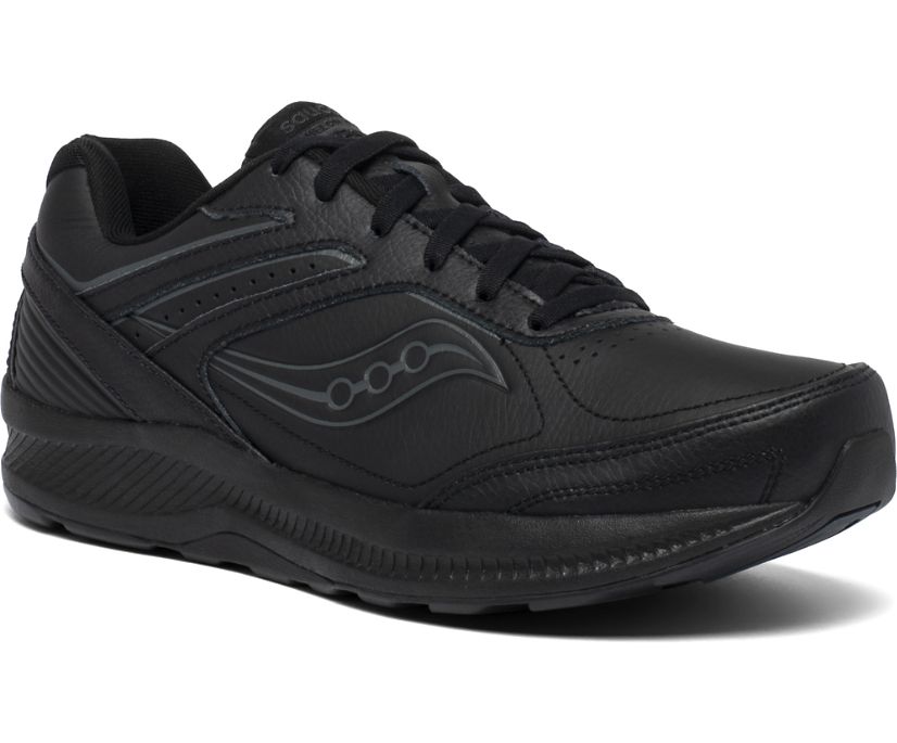 Men's Saucony Echelon Walker 3 Extra Wide Walking Shoes Black | UK-47135