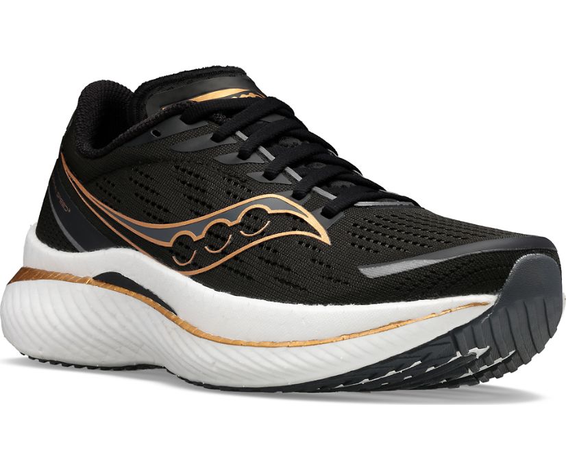 Men's Saucony Endorphin Speed 3 Running Shoes Black Gold | UK-13057