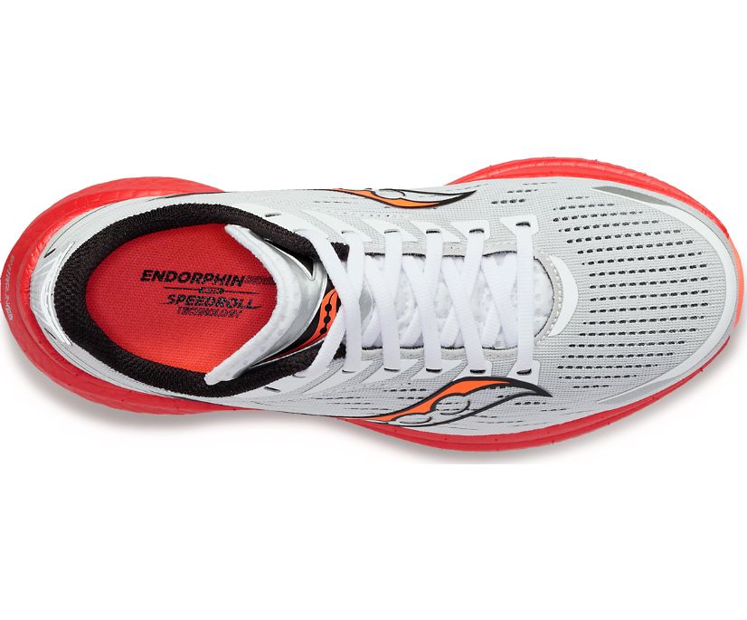 Men's Saucony Endorphin Speed 3 Running Shoes White Black Red | UK-58291