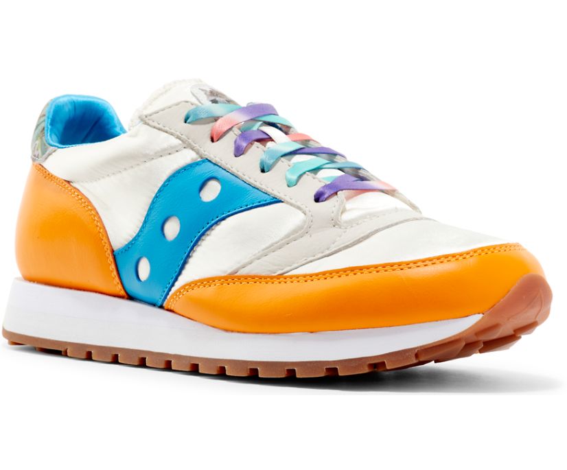 Men's Saucony Fiona Jazz 81 Sneakers Beige Orange | UK-76381