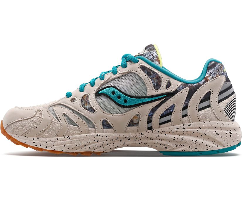 Men's Saucony Grid Azura 2000 Camo Reflective Sneakers Blue Black | UK-50683