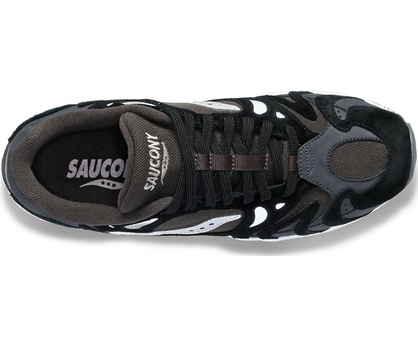 Men's Saucony Grid Azura 2000 Premium Sneakers Black Silver | UK-73420