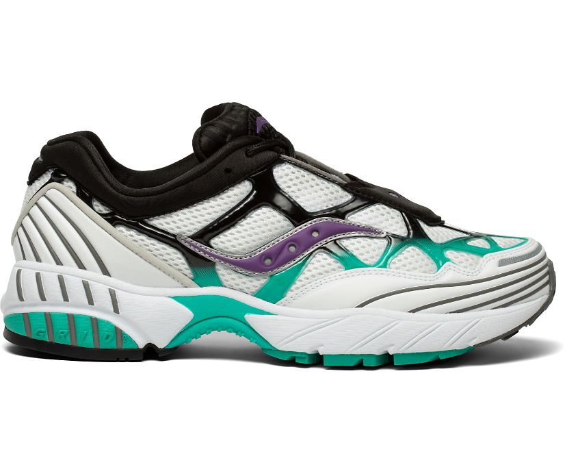 Men\'s Saucony Grid Web Into The Void Sneakers White Turquoise Purple | UK-85143