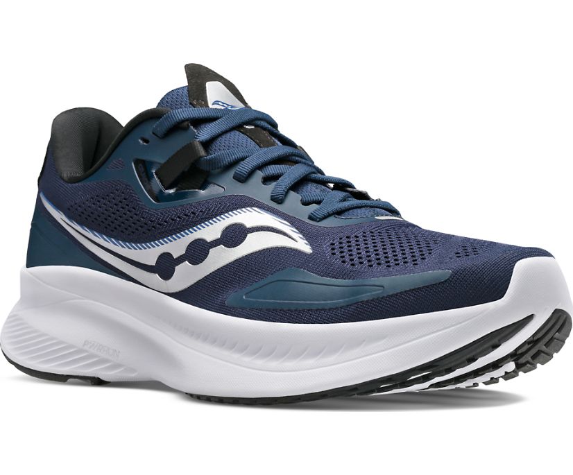 Men's Saucony Guide 15 Running Shoes Navy Silver | UK-86397