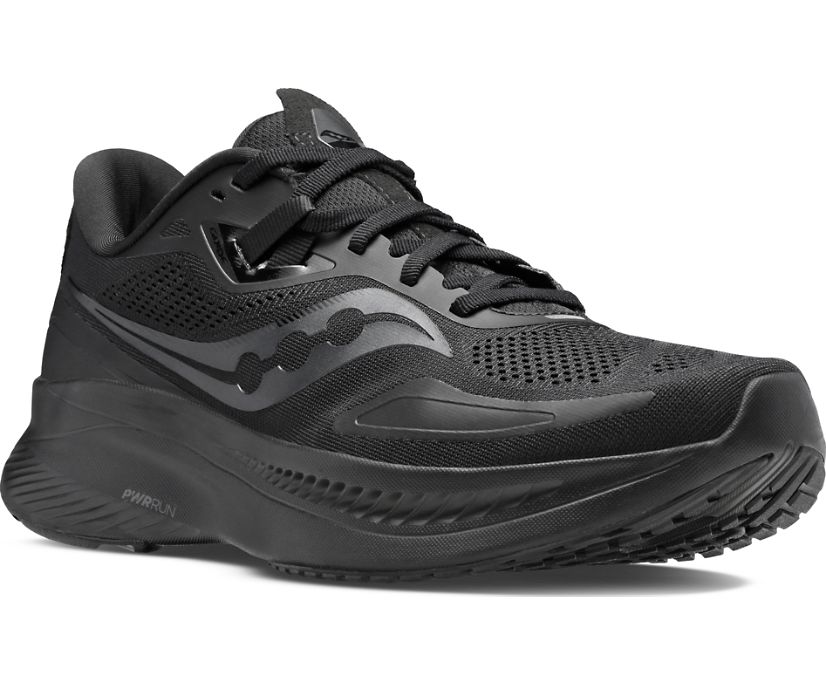 Men's Saucony Guide 15 Walking Shoes Black | UK-14035