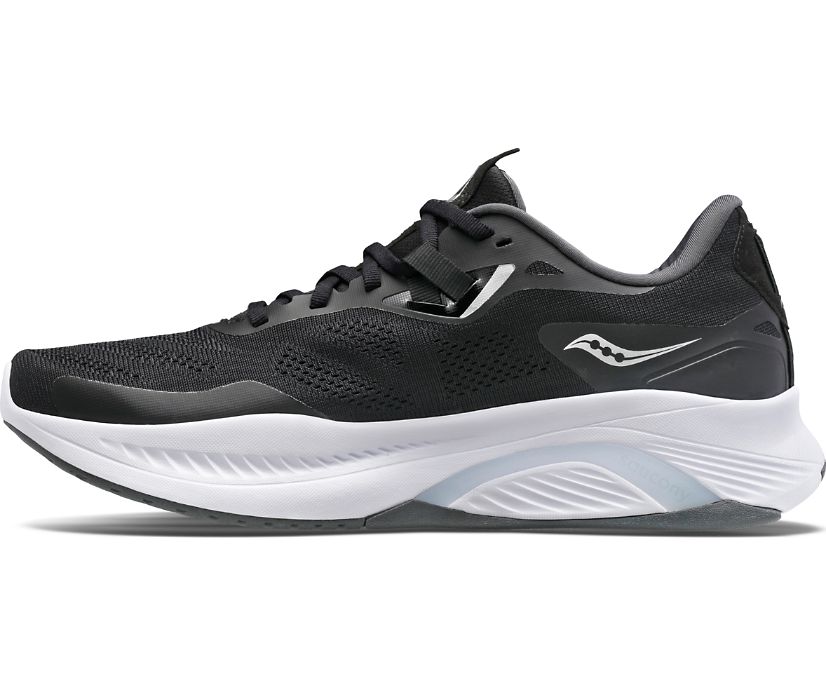 Men's Saucony Guide 15 Walking Shoes Black White | UK-29857