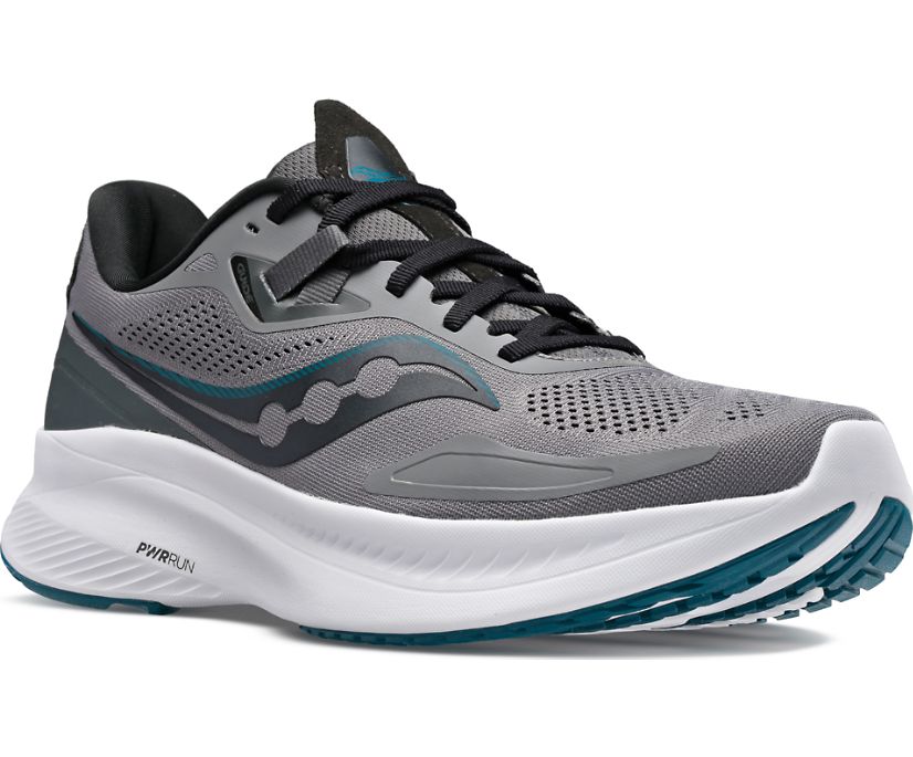 Men's Saucony Guide 15 Walking Shoes Grey | UK-28409