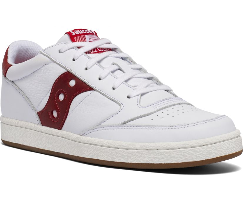 Men's Saucony Jazz Court Sneakers White Red | UK-34728