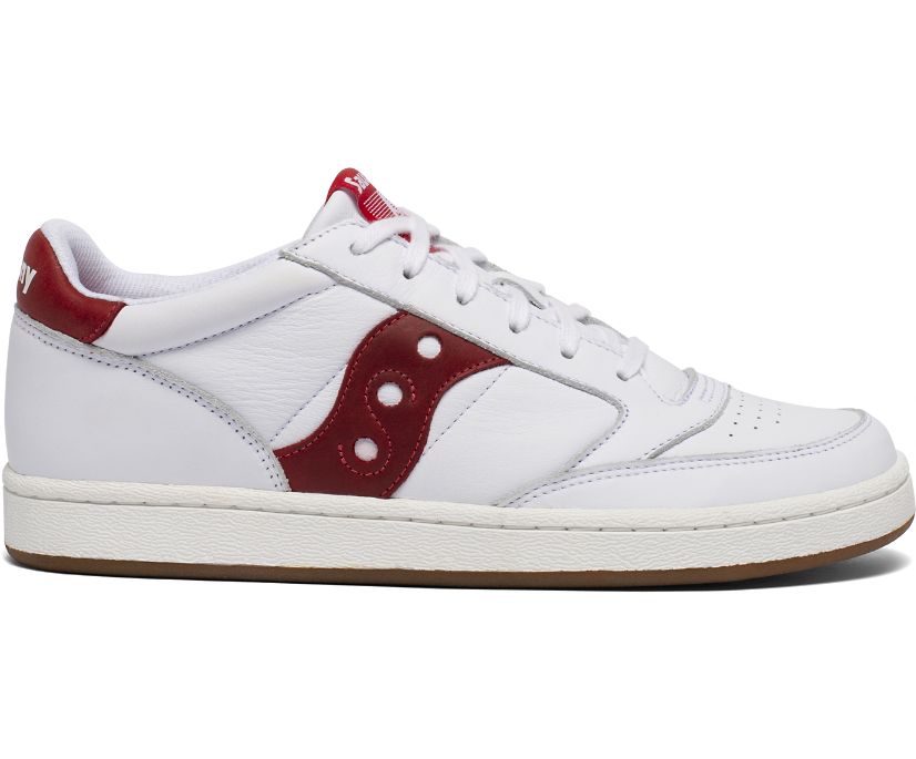 Men\'s Saucony Jazz Court Sneakers White Red | UK-34728