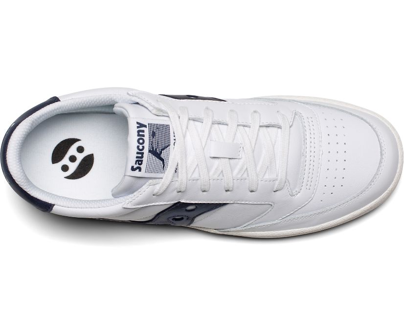 Men's Saucony Jazz Court Sneakers White Navy | UK-79154