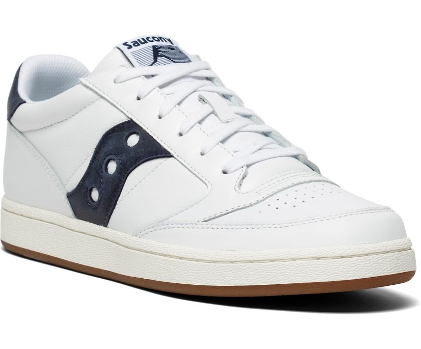 Men's Saucony Jazz Court Sneakers White Navy | UK-79154