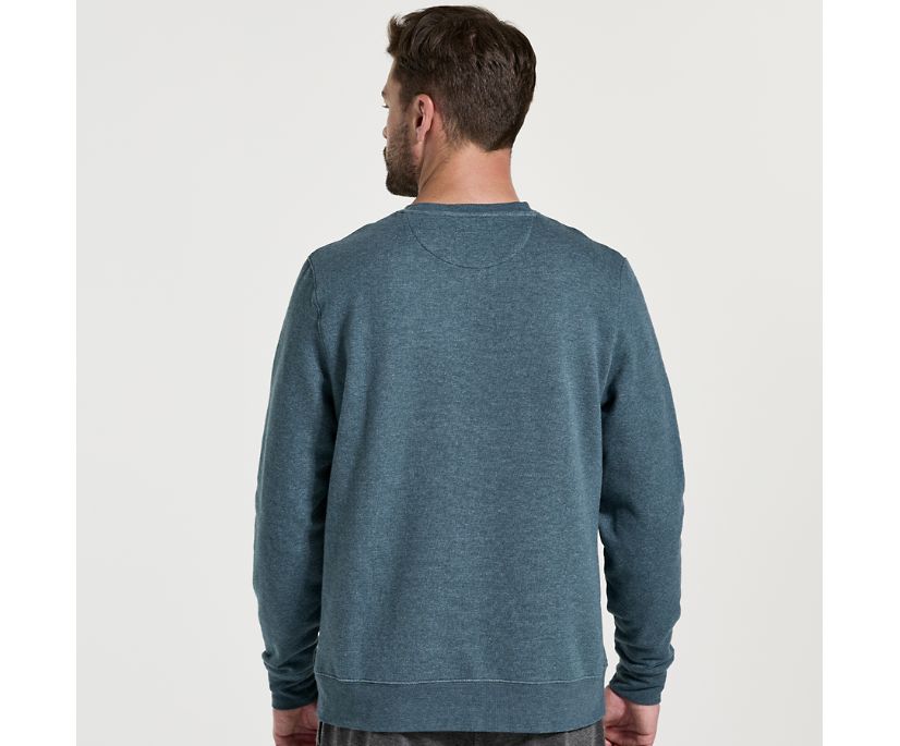 Men's Saucony Rested Crewneck Blue | UK-58076