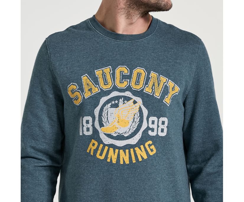 Men's Saucony Rested Crewneck Blue | UK-58076