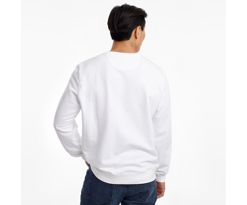 Men's Saucony Rested Crewneck White | UK-81706