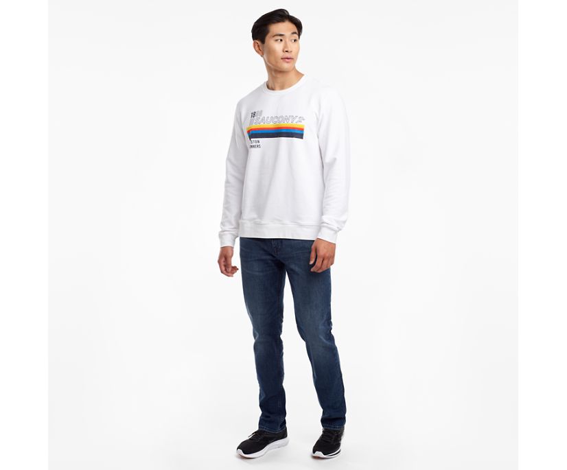 Men's Saucony Rested Crewneck White | UK-81706