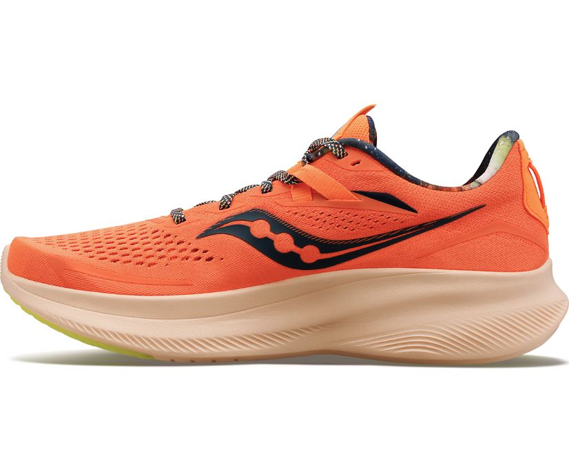 Men's Saucony Ride 15 Walking Shoes Orange Green | UK-16905