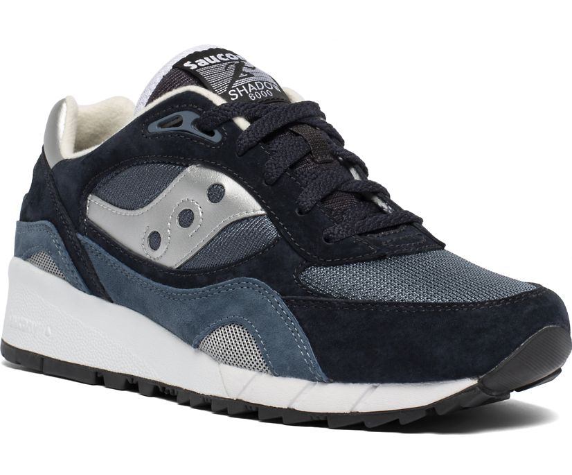 Men's Saucony Shadow 6000 Sneakers Navy Silver | UK-24573